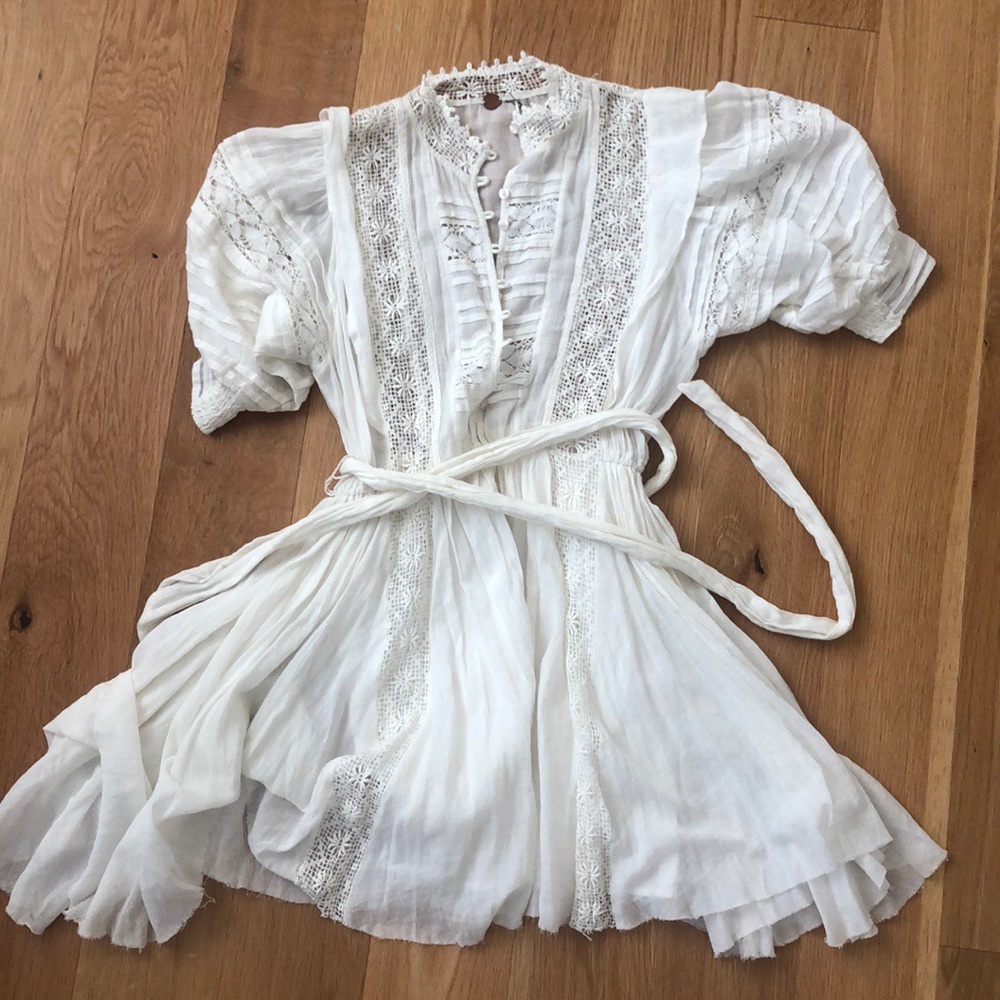 Free People Cream Puff Sleeve Dress S